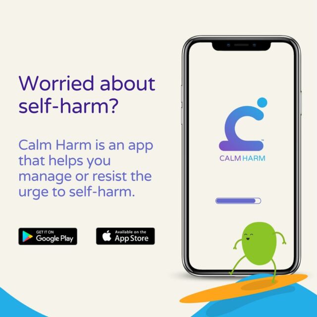 Image of the Calm Harm app on a smartphone