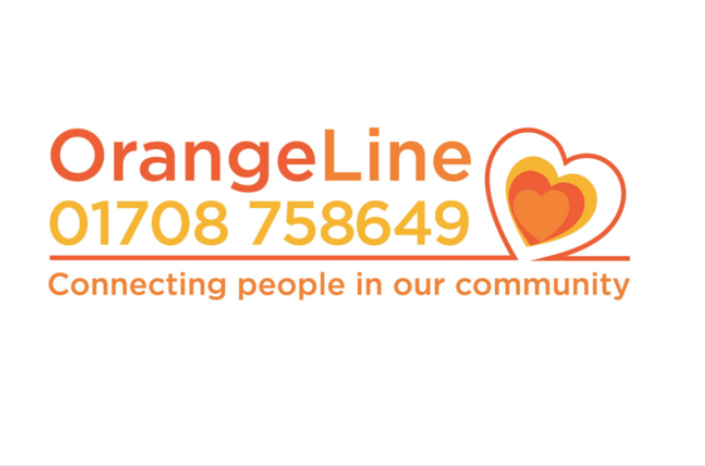 OrangeLine logo with an orange heart