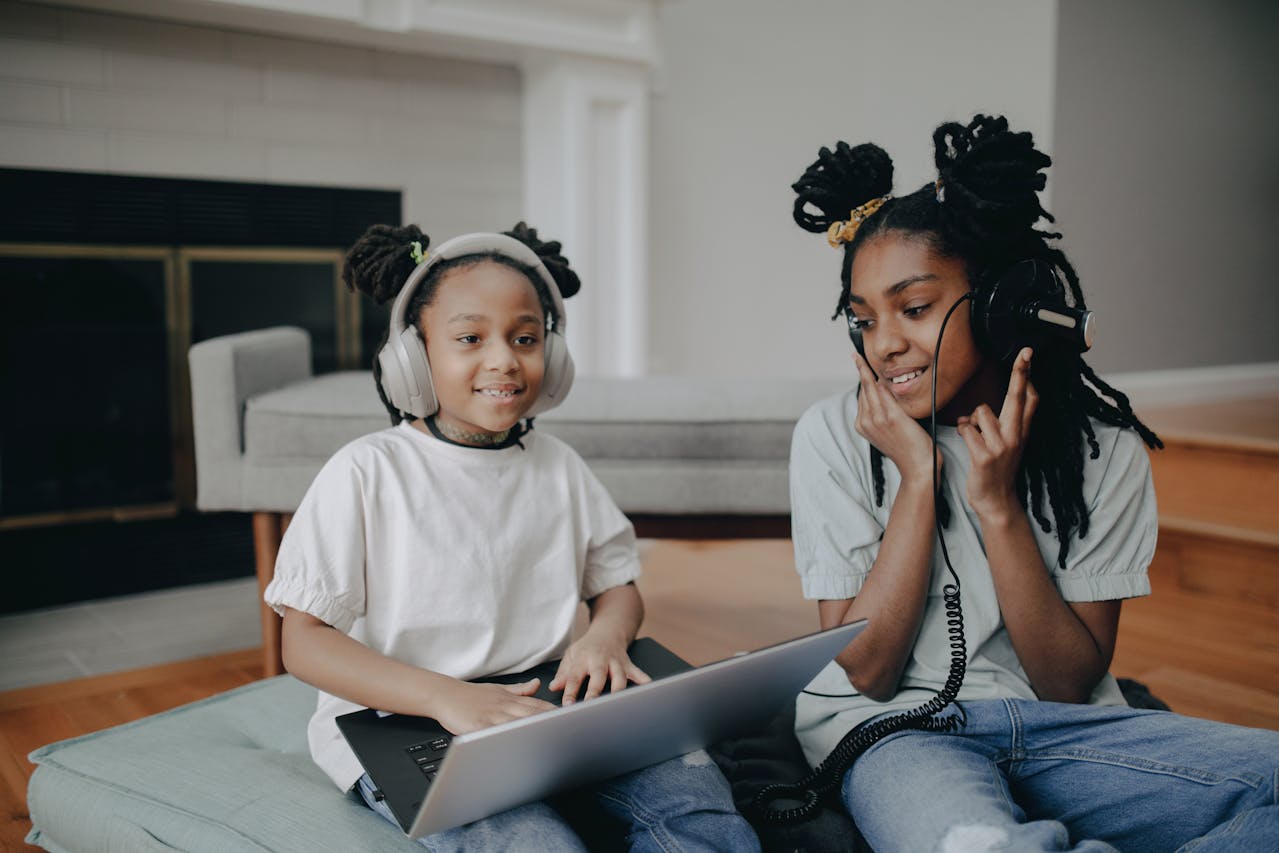 headphones, child